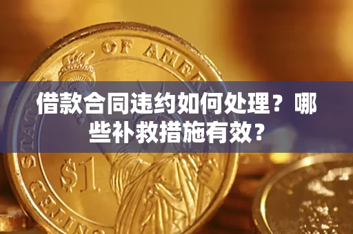 武汉借款合同违约如何处理？哪些补救措施有效？