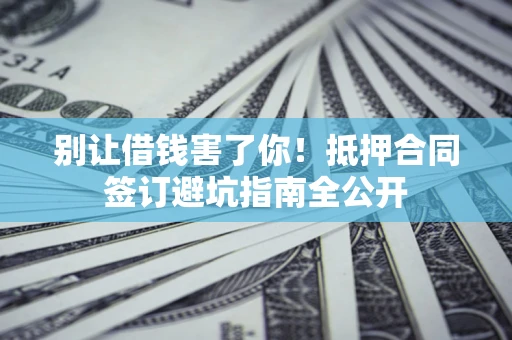 武汉别让借钱害了你！抵押合同签订避坑指南全公开